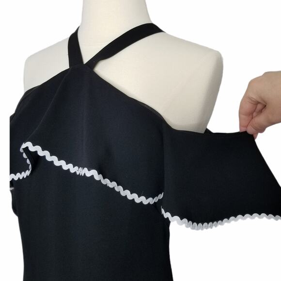 ShoShanna Off Shoulder Ruffle Sheath Dress Size 0 - Picture 6 of 9